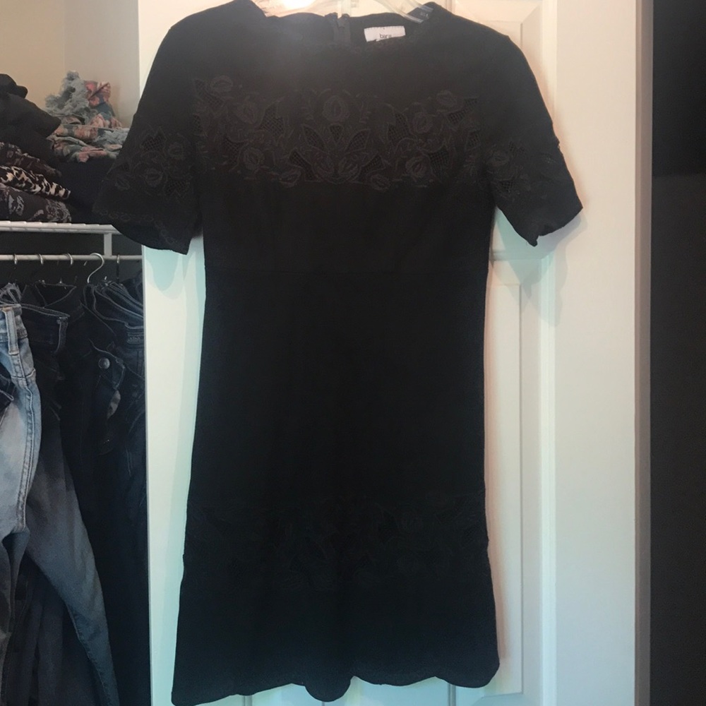 Black suede fitted dress